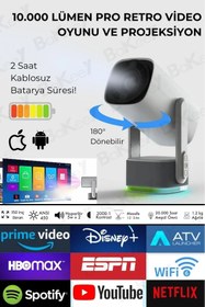Resim Wearfit Pro K2 Şarjlı Projeksiyon Cihazı Android Bluetoothlu Ev Sineması 