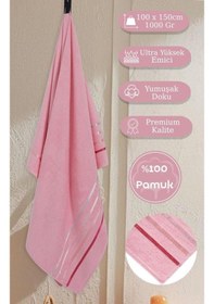 Resim Banyo Havlusu Tekli Pamuk Bale Pembe 