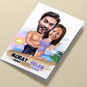 Resim Egzotik Aşıklar Karikatürlü Tebrik Kartı 