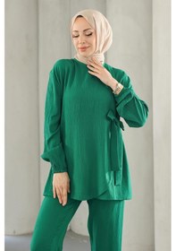 Resim Misskayle Bağlama Detaylı Takım Yeşil Yeşil 