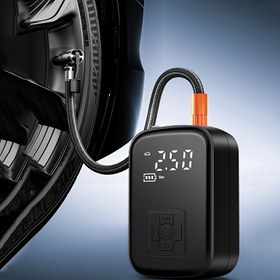 Resim 1 adet Taşınabilir Hava Kompresörü Pompası - Kablosuz Lastik Şişirici, Dijital Ekran, USB Şarj, Şarj Edilebilir Lityum Pil, Lastik Şişirme, Araba/Bisiklet/Motosiklet/Spor Topu için - Otomatik Şişirme. İdeal Açık Hava Hediyesi 