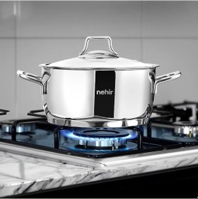 Resim Nehir Silver Klasik 8 Parça Paslanmaz Çelik Tencere Seti 