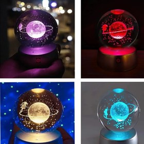 Resim Keyfim Shop Satürn Işıklı Cam Küre 8cm*6cm Lotus Melek Kolye Hediyeli 