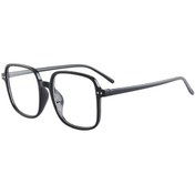 Resim Tüm Eşleşen Moda Kare Çerçeve Gözlükler Anti-mavi Işık Retro Gözlükler Büyük Çerçeve İnce Düz Lens 