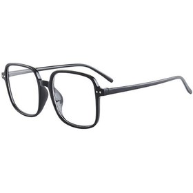 Resim Tüm Eşleşen Moda Kare Çerçeve Gözlükler Anti-mavi Işık Retro Gözlükler Büyük Çerçeve İnce Düz Lens 