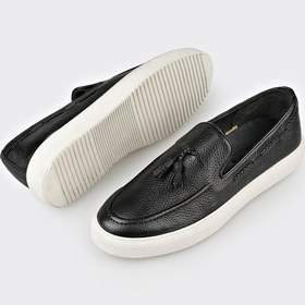 Resim Elle Shoes Siyah Deri Erkek Loafer 
