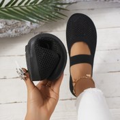 Resim Yeni Sezon Kadınlar İçin Rahat Spor Yürüyüş ve İşe Gidiş-Geliş Kolay Giyimli Hafif Nefes Alabilir Mesh Örgü Ayakkabı 