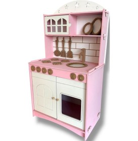 Resim Pembe Boyalı 2 Kapaklı Oyuncak Mutfak Ekonomik Seri 