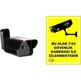 Resim LR-D12IR Gece Görüşlü Görünümlü Caydırıcı IR Kamera - Pvc Kamera Uyarı Levhası 