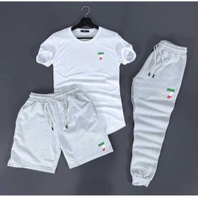 Resim Fifty Color 3'Lü Dar Kesim Unisex Tshirt-Şort-Eşofman Kombin SEVEN Baskılı 