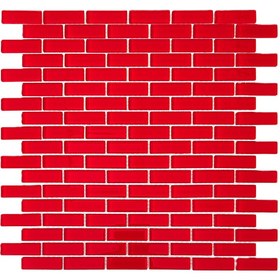Resim MozaiKristaL Tüm yüzeyler için 15x48mm. Kırmızı, 30x30cm. Fileli Kristal Mozaik. ( 11 File Karo=1 m2 Fiyatıdır) 