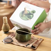 Resim 8 Parça Matcha Kase Seti – Fırın İşlemeli, Bambu Kaşık ve Süzgeç Dahil – Latte Sanatı, Çay ve Kahve İçin Mükemmel Hediye, Matcha Tutkunları İçin İdeal 