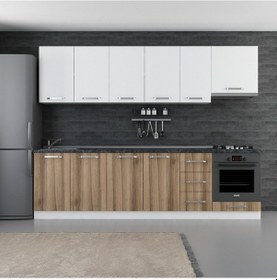 Resim Minar 280 Cm Mutfak Dolabı Beyaz Dore 280-D11 Beyaz 