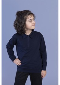Resim Toontoy Kids Toontoy Erkek Çocuk Polo Yaka Sweatshirt Lacivert 