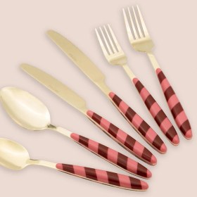 Resim The Mia Joy Çatal Kaşık Bıçak Takımı Pembe Gold 36 Parça Çok Renkli 