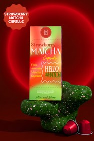Resim Mim and More Strawberry Matcha Kapsül - Nespresso Uyumlu, Çilek Aromalı Matcha Tozu, 10'lu Paket 