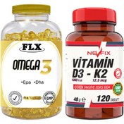 Resim Omega 3 Balık Yağı 90 Softgel & Nevfix Vitamin D3-k2 120 Tablet 