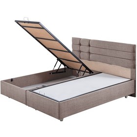 Resim Viyana İkili Set, Viyana Çift Kişilik Baza Başlık Seti Açık Kahve 180 x 200 
