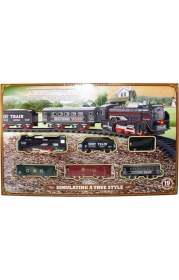 Resim Brother Toys 19 Parça Pilli Sesli ve Işıklı Klasik Tren 91 cm 3 Farklı Ray Seçeneği Oyuncak Lokomotif Seti 