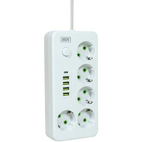 Resim Hilfe Akım Korumalı USB'li Priz Çoklayıcı 
