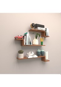 Resim Rafkestir Atlantik Duvar Raf Set Hareli Ceviz (Mat) 