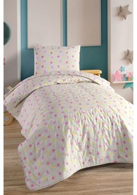 Resim Kapitone Yatak Örtüsü Seti Tek Kişilik Yıldızlı Softgri Softgri 