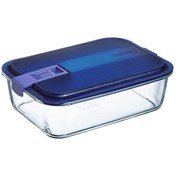 Resim Luminarc Temp Easy Dikdörtgen Mavi Kapak Saklama Kabı 1970 ml 