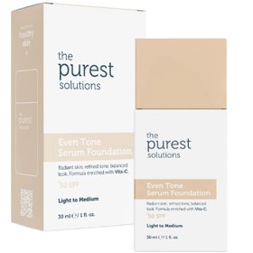 Resim The Purest Solutions Even Tone SPF 50+ Lekeli Cilt Serum Fondöten No: 100 Light To Medium 30ml 