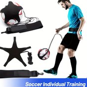 Resim Ayarlanabilir Futbol Antrenman Kemeri, Topla Oyunculuk Ekipmanı ile - Tek Kişilik Antrenman için İdeal, Sayısı 3, 4, 5 - Dayanıklı Naylon Malzeme, Siyah Beyaz ve Kırmızı Detaylar ile, Koçlar ve Oyuncular için Tam Set 