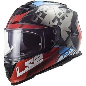 Resim LS2 STORM 2 SPRINTER MAT SİYAH-KIRMIZI-TITANIUM KASK 