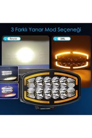 Resim ASTRA LED 10'' Beyaz Turuncu LED Spot Projektör + Drl Tır Kamyon Off Road 12-24VOLT 1 Adet 