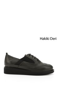 Resim Gönderi(R) Gönderi R Haki Antik Bağcıklı Dolgu Taban Hakiki Deri Ayakkabı Haki 