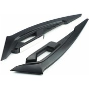 Resim Hightower 2 Adet Siyah Evrensel Motosiklet Kanatçık, Ön Yan Aerodinamik Spoiler, Plastik Off-road Cafe Racer Aksesuar 