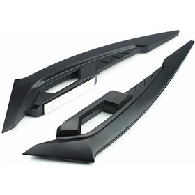 Resim Hightower 2 Adet Siyah Evrensel Motosiklet Kanatçık, Ön Yan Aerodinamik Spoiler, Plastik Off-road Cafe Racer Aksesuar 