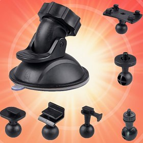 Resim 6 adet 360° top eklem ve 1 emme kupa braketi ile donatılmış çok fonksiyonlu bir emme montajı, araç ön kamera kameraları, DVR'ler ve GPS navigasyon cihazları ile uyumlu. 