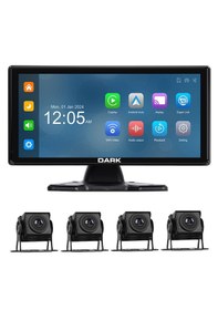 Resim Dark 10.36" Kamyonet vb.Büyük Araçlar İçin 4 Kameralı Araç Ekranı 