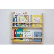 Resim Woodwoork Ahşap Bebek Çocuk Odası Duvar Rafı Kitaplık Raf 2 Katlı 