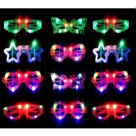 Resim Led Işıklı Yanar Söner Parti Gözlüğü Seti 12 Adet 