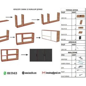 Resim Kenzlife hazır mutfak canna32 gri 060*120*32 mutfak banyo dolabı kapaklı raflı 