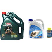 Resim Castrol Magnatec 10W-40 A3/B4 Motor Yağı 4 L + Yeşil Antifriz 3 L + Cam Suyu 80 ML 