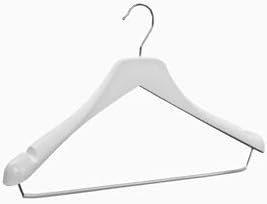 Resim 10'lu DCK 45cm Ahşap Görünümlü Dolgulu BH Plastik Takım Askısı Beyaz 
