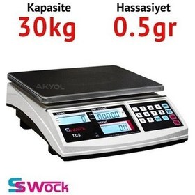 Resim Swock Tcs-a 30k Dijital Hassas Sayıcı Terazi - Hassasiyet: 0.5 Gr. Max: 30 Kg. 