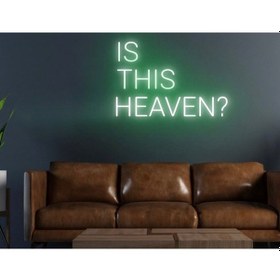 Resim Is Thıs Heaven Yazılı Neon Tabela Yeşil 