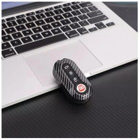 Resim Fıat Doblo - Fıorıno - Punto - Bravo - 500 - Ducato - Panda Siyah Karbon Anahtar Kılıfı 3 Tuşlu 