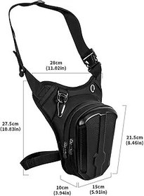 Resim Keenso Motosiklet Bacak çantası, Polyester Yağmur Geçirmez Büyük Kapasiteli çok Fonksiyonlu Uyluk çantası Binicilik Aksesuarları Için Bacak Çantası (28 * 27 * 10.5) 