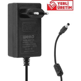Resim Weko 12 Volt - 3 Amper - 36 Watt 5.5*2.5 Uçlu Yerli Üretim Plastik Kasa Priz Tip Adaptör 