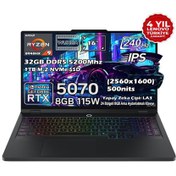 Resim Lenovo Legion Pro 5 16ADR10 Amd Ryzen 9 8940HX 32GB 1tb SSD Rtx 5070 8gb 16 İnç Oyun Bilgisayarı Siyah 