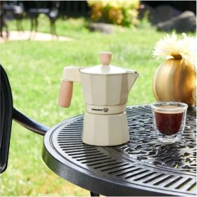 Resim Tekno Trust Beyaz Etna 3 Fincan Beyaz Moka Pot 150 ml 