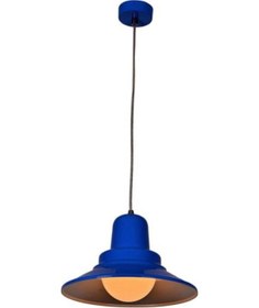 Resim Rsylight Retro Rustik Dekoratif Mavi Içi Beyaz Metal Sarkıt Aviz 