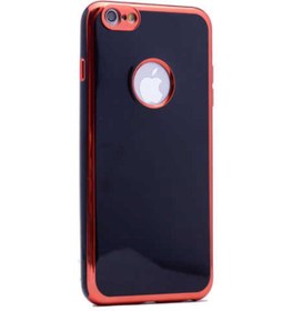 Resim Genel Markalar iPhone 6 Plus Kılıf Zore Arkası Parlak 360 Silikon - Siyah-Rose Gold 